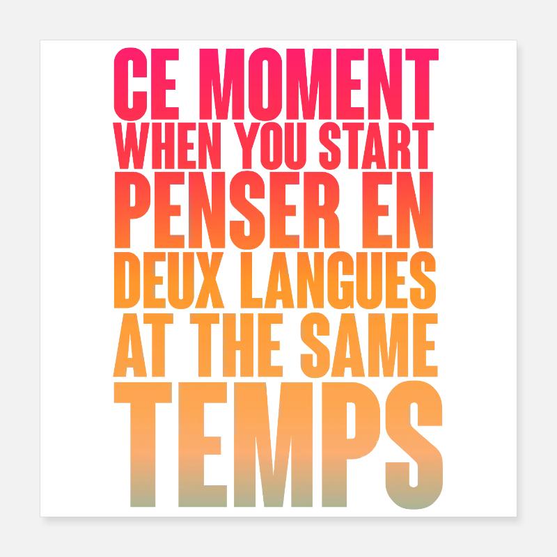 DICTON COOL POUR LES MULTILINGUES, LES INTERNATIONAUX Poster 40 x 40 cm