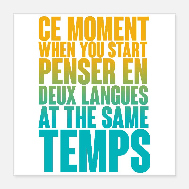 DICTON COOL POUR LES MULTILINGUES, LES INTERNATIONAUX Poster 40 x 40 cm