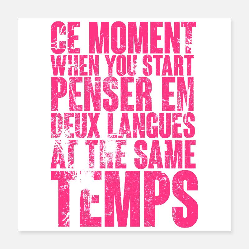 DICTON COOL POUR LES MULTILINGUES, LES INTERNATIONAUX Poster 40 x 40 cm