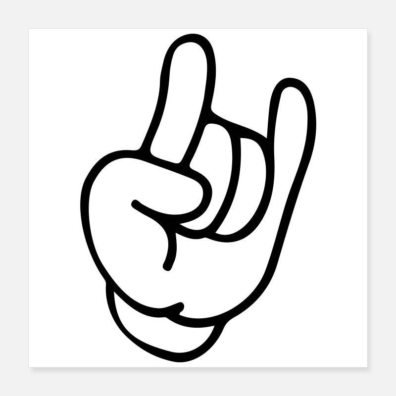 Icône de roche à la main Poster 40 x 40 cm