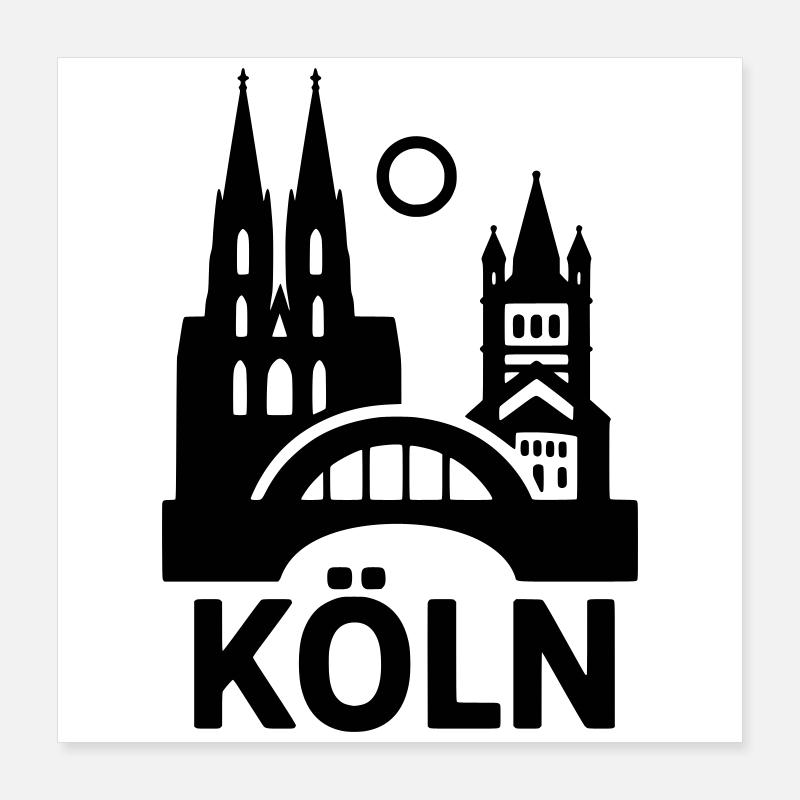 Köln Silhouette Poster 40x40 cm