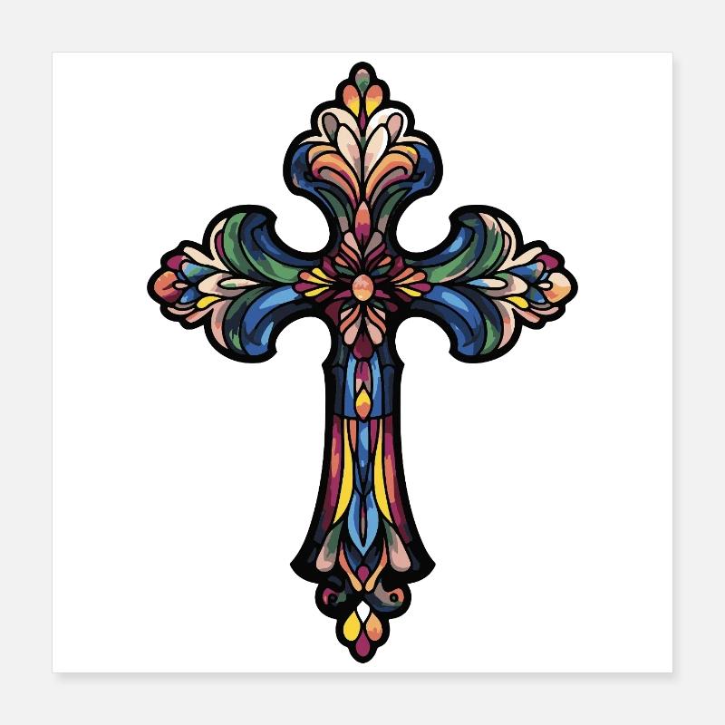 Symbole de la croix Poster 40 x 40 cm