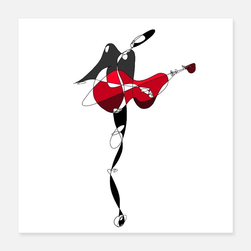 Gitarrist Poster 40x40 cm