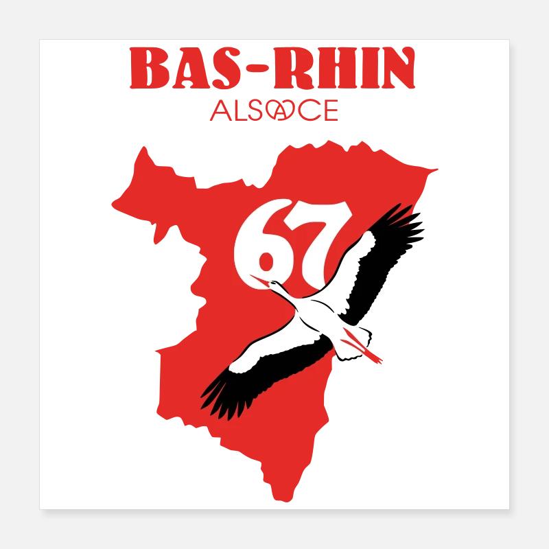 Bas-Rhin 67 Poster 16" x 16" (40x40 cm)