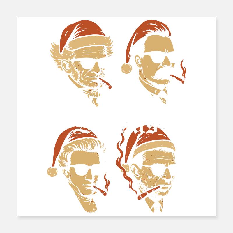 Existential Santas in Sunglasses Poster 16" x 16" (40x40 cm)