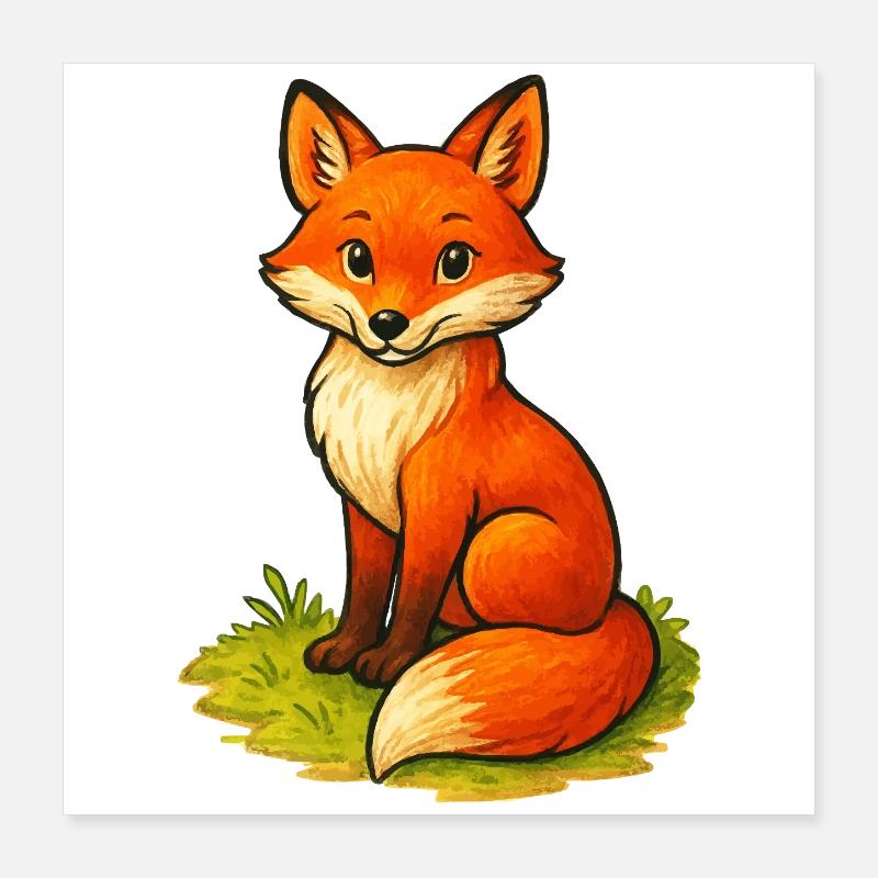 Fuchs Comic Poster 40x40 cm