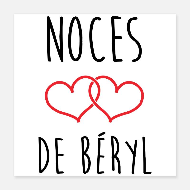 noces de béryl 23 ans d'amour Poster 40 x 40 cm