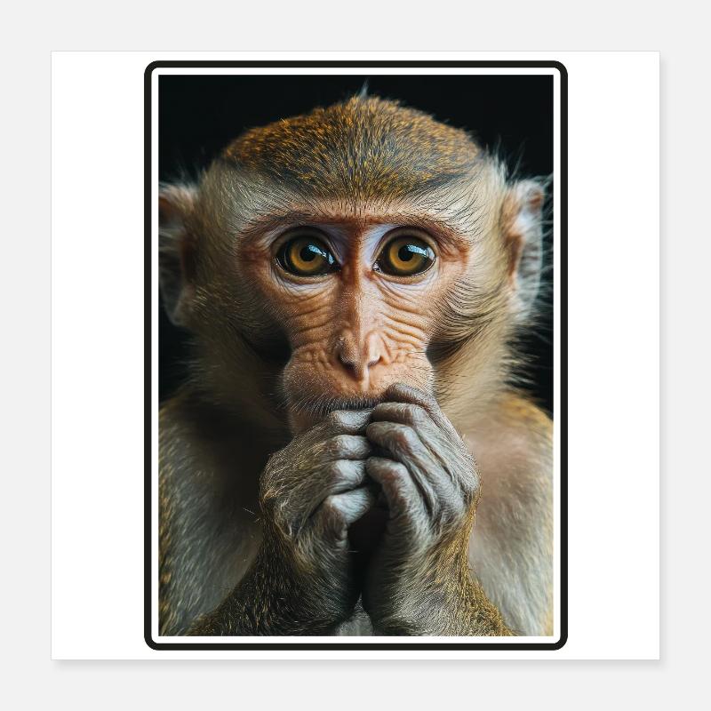 Macaque Macaque Poster 16" x 16" (40x40 cm)