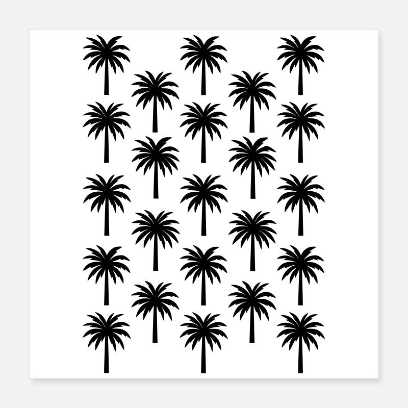 Palmier noir à motif de palmier Poster 40 x 40 cm