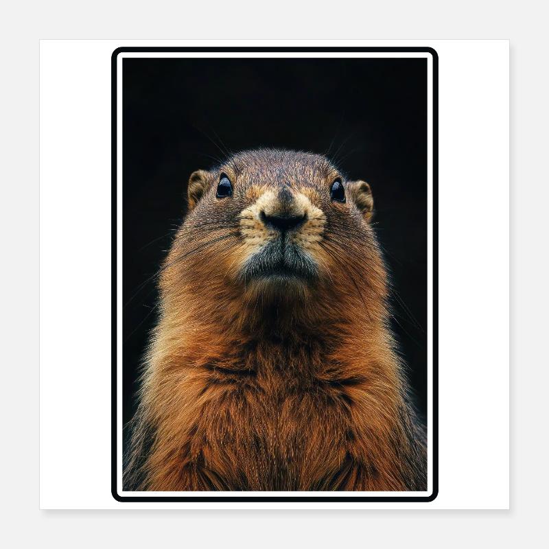 Marmots Groundhog Poster 16" x 16" (40x40 cm)