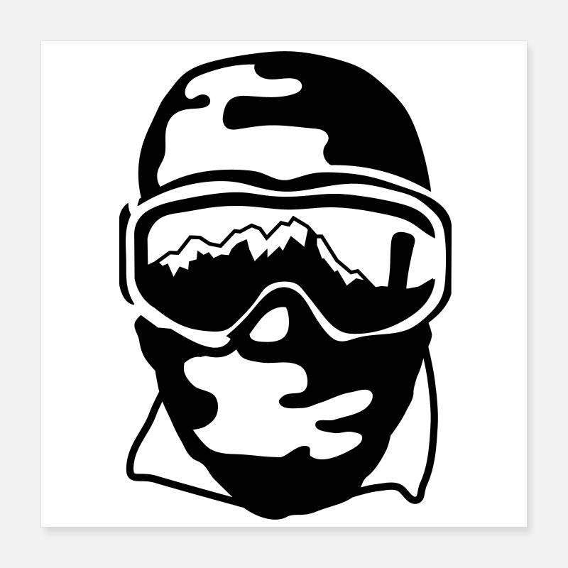 Masque de ski Poster 40 x 40 cm