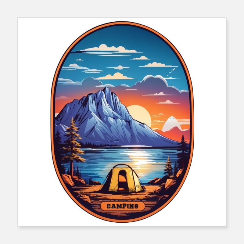 Camping Zeit Poster 40x40 cm