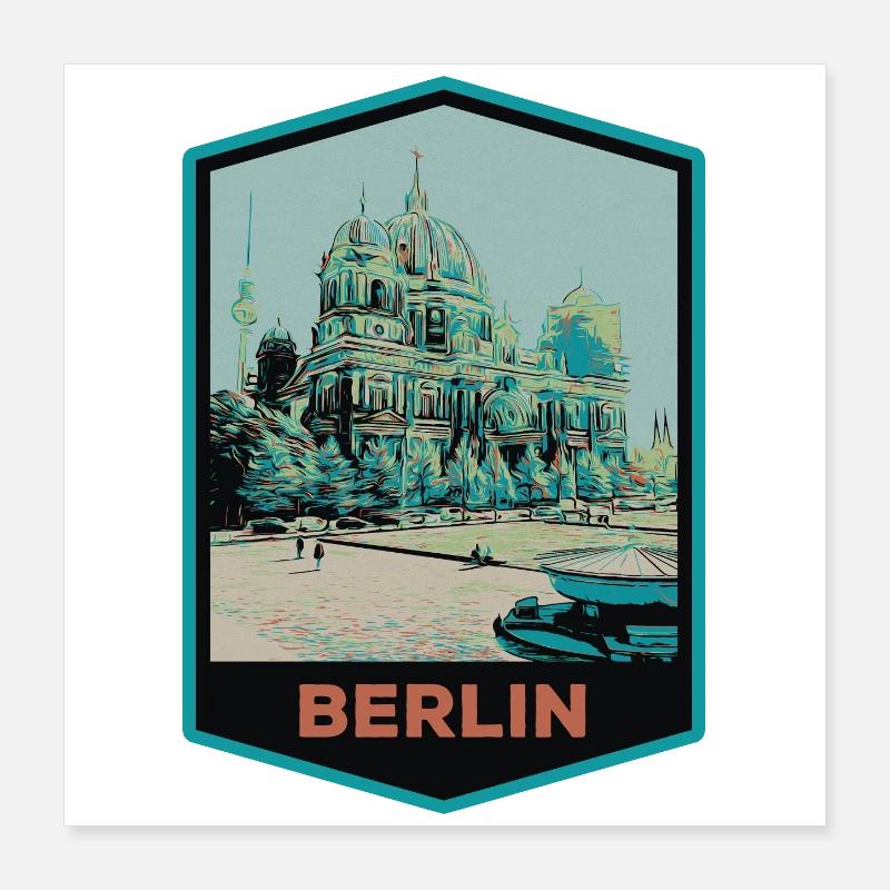 Illustration Dôme de la cathédrale de Berlin Poster 40 x 40 cm
