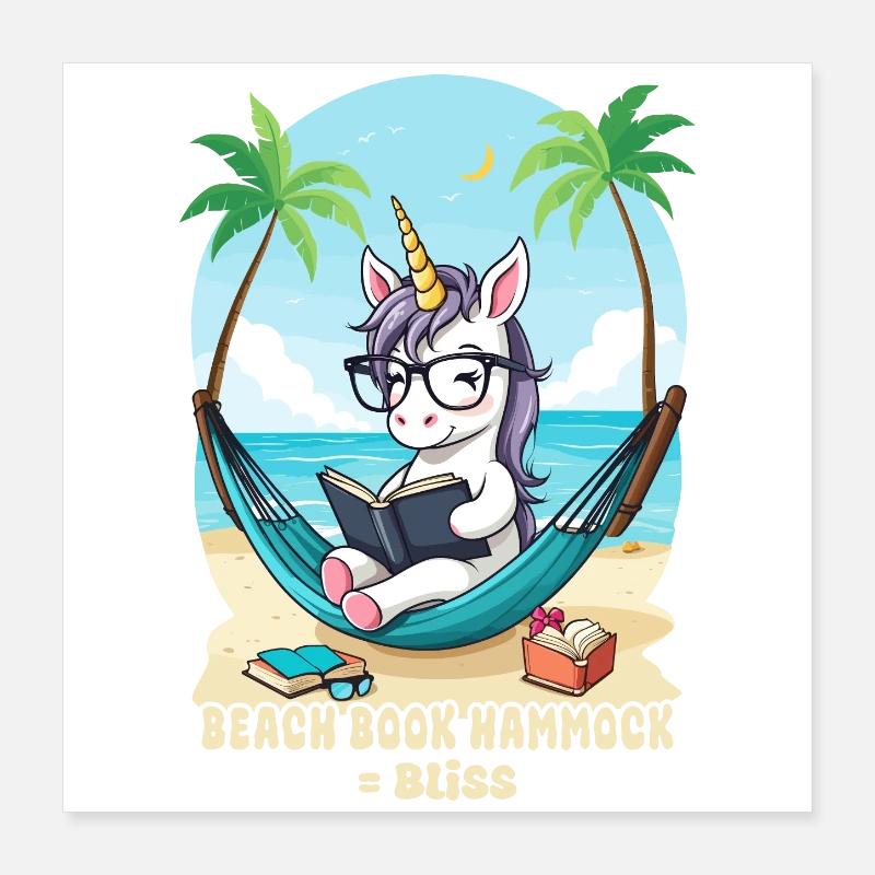 Unicorn with book Poster 16" x 16" (40x40 cm)