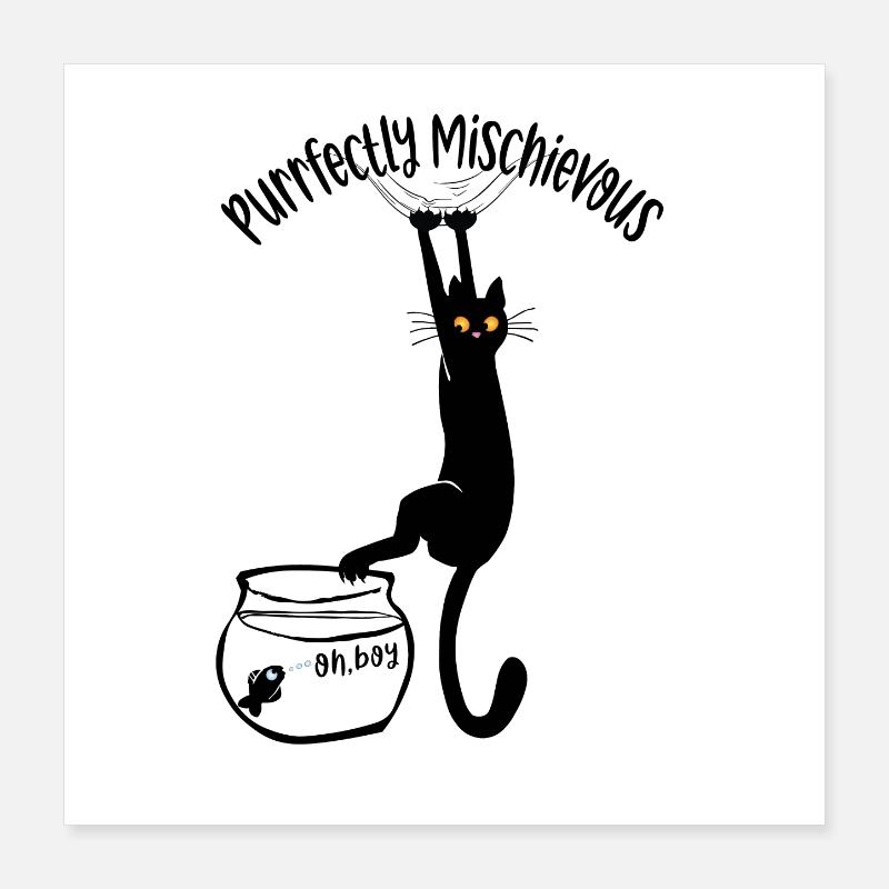 Schnurrend schelmisch Poster 40x40 cm