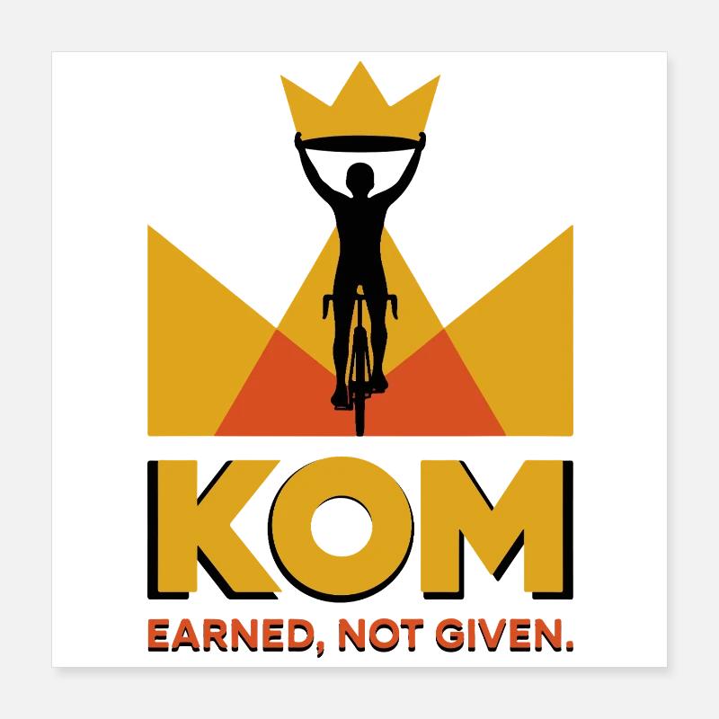 Radfahrer KOM Krone Logo Geschenk Poster 40x40 cm