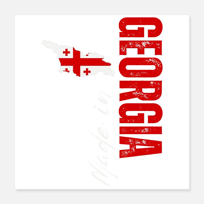 Fabriqué en Géorgie, design vertical Poster 40 x 40 cm