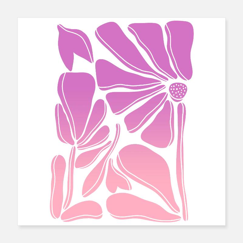 Flower power dégradé rose Poster 40 x 40 cm