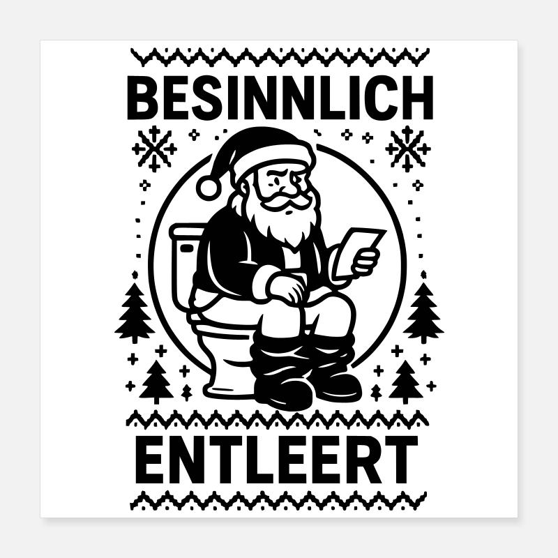Besinnlich Entleert Santa Weihnachtsmann Toilette Poster 40x40 cm