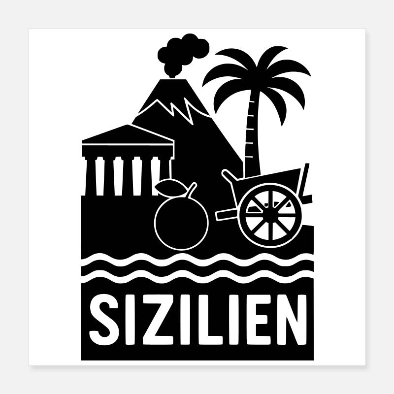 sizilien silhouette Poster 40x40 cm