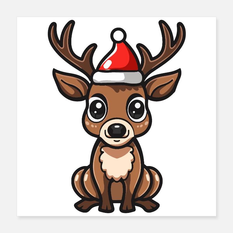 Hirsch Weihnachten Poster 40x40 cm