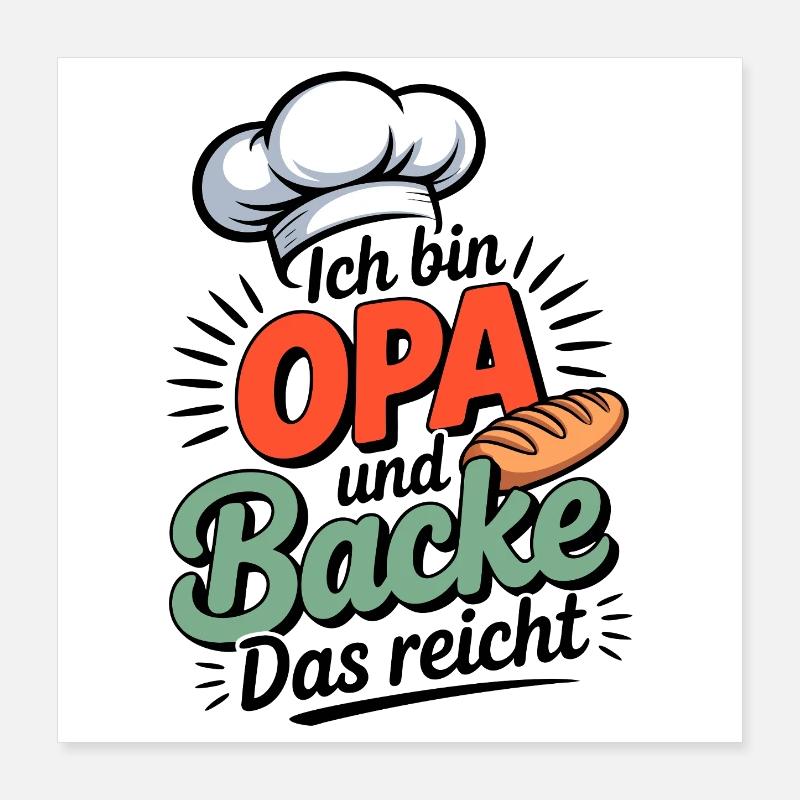 OPA Backe Küchenwitz Poster 40x40 cm