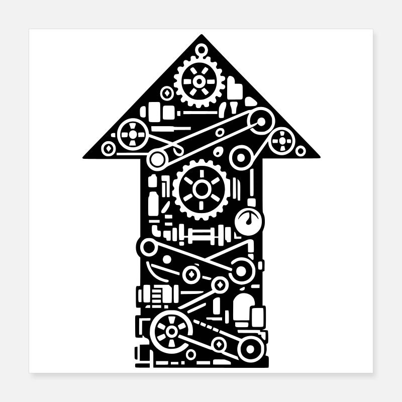 Technologie des machines Pfeil Poster 40 x 40 cm