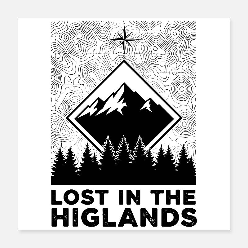 Perdu dans les Highlands Poster 40 x 40 cm