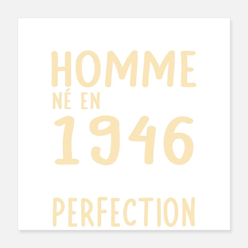 Anniversaire 80 ans - Né en Mars 1946 Poster 40 x 40 cm