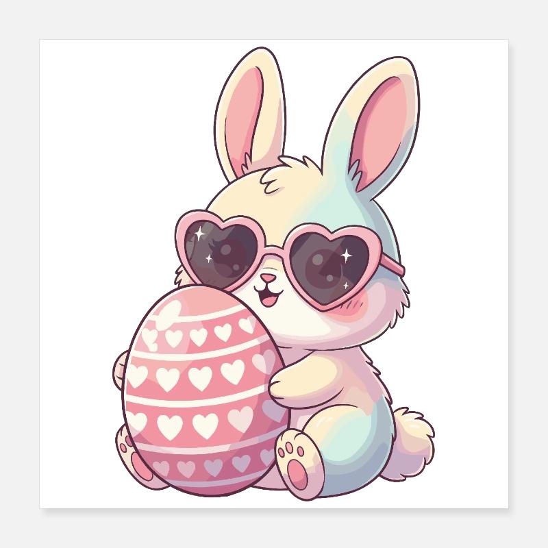 Œuf de Pâques Herzblick Bunny Poster 40 x 40 cm