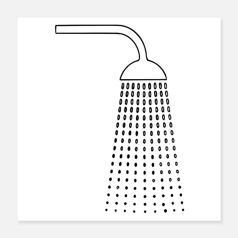 Dusche Zeichnungen Poster 40x40 cm