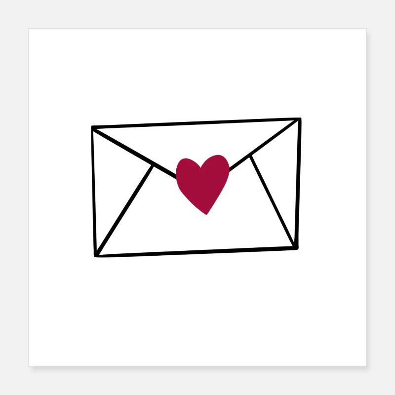 Red heart on black Poster 16" x 16" (40x40 cm)