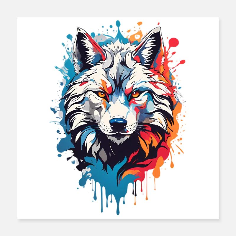 Coole Wolf Poster 40x40 cm