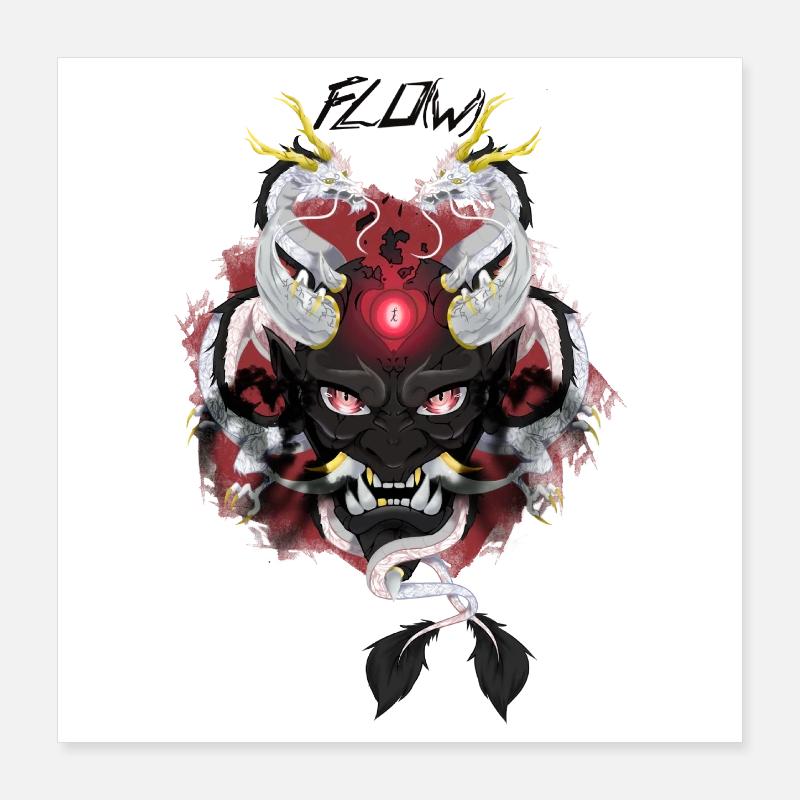 Masque Oni de Flow Poster 40 x 40 cm