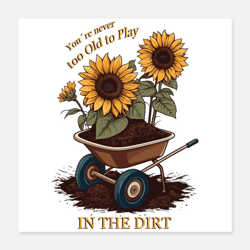 Kleingärtner Sprüche Poster 40x40 cm