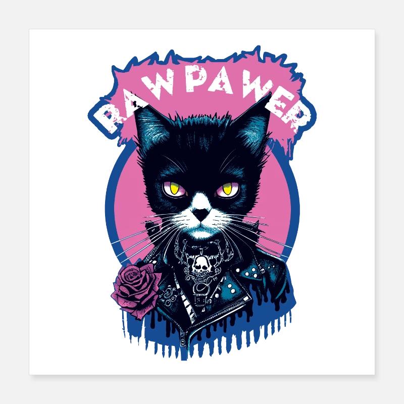 Gothic Cat Poster 16" x 16" (40x40 cm)
