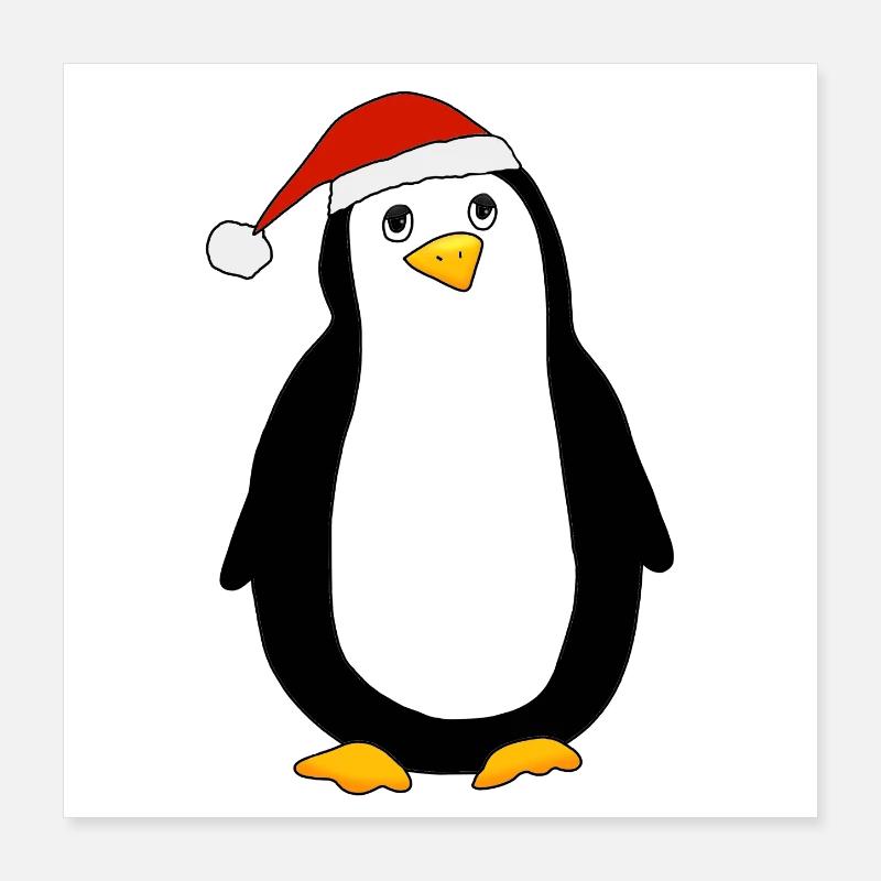 Pingouin de Noël Poster 40 x 40 cm