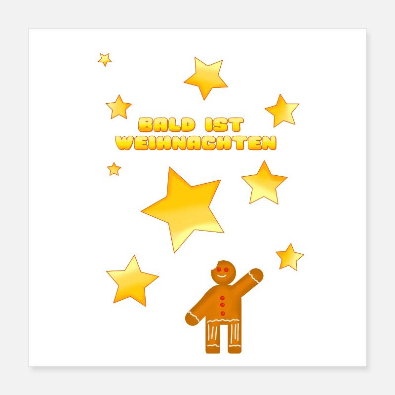 Weihnachten ist bald Poster 40x40 cm