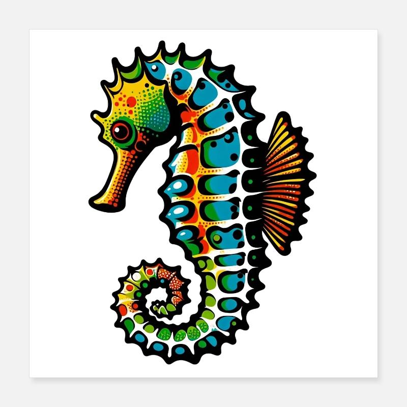 Hippocampe Poster 40 x 40 cm