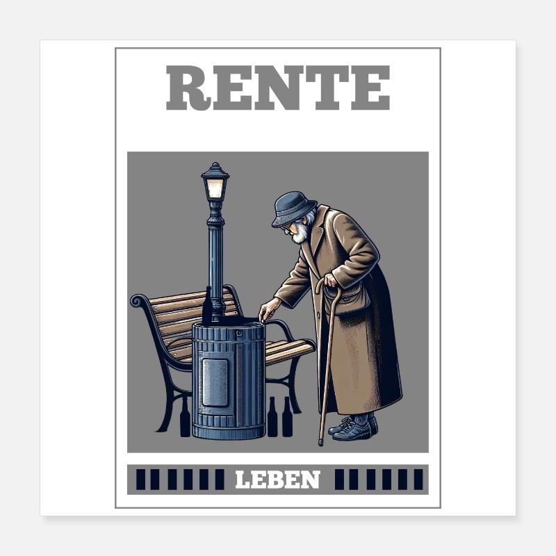Rentner Poster 40x40 cm