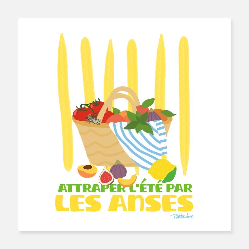 Attraper l'été par les anses du panier Poster 40 x 40 cm