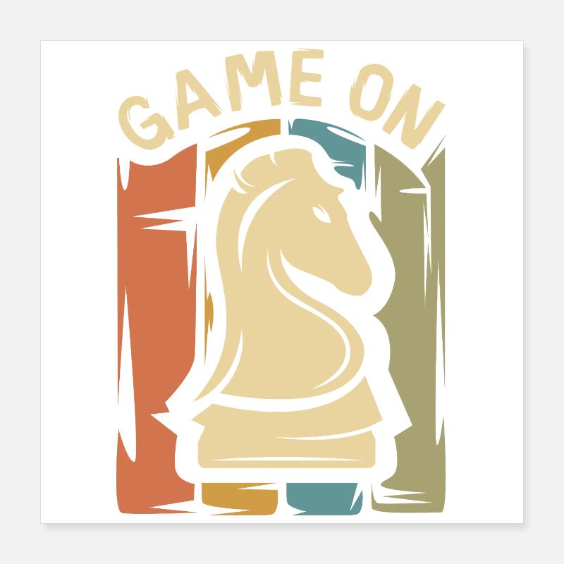 Game On Chess Design – Retro Springer Poster 40 x 40 cm