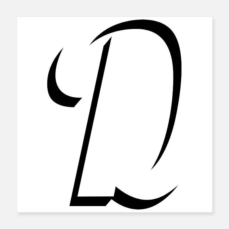 Lettre D, nom, la lettre D Poster 40 x 40 cm