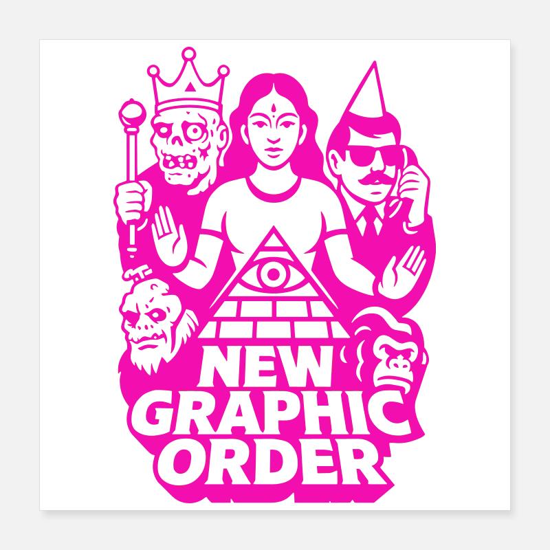 New Graphic Order Pulp Art pink Poster 16" x 16" (40x40 cm)