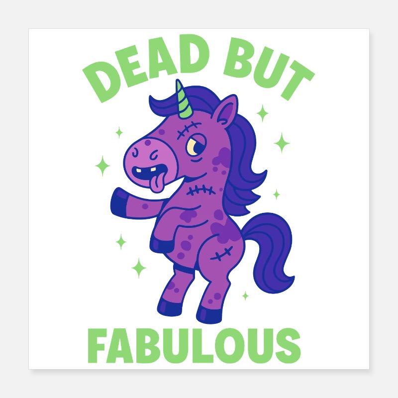 Buntes Einhorn mit Spruch Poster 40x40 cm