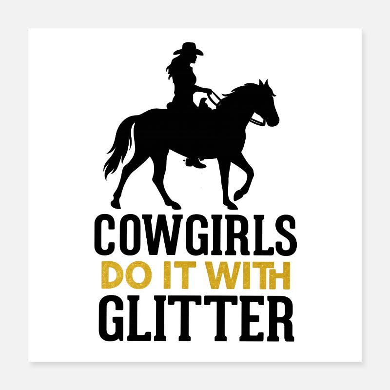 Cavalier western disant chevaux western Poster 40 x 40 cm