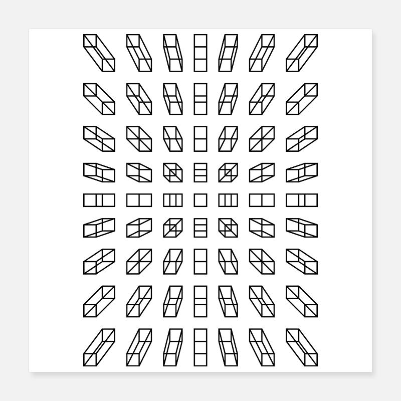 Hypno Bars : Pixels, Illusion & Rétro Poster 40 x 40 cm