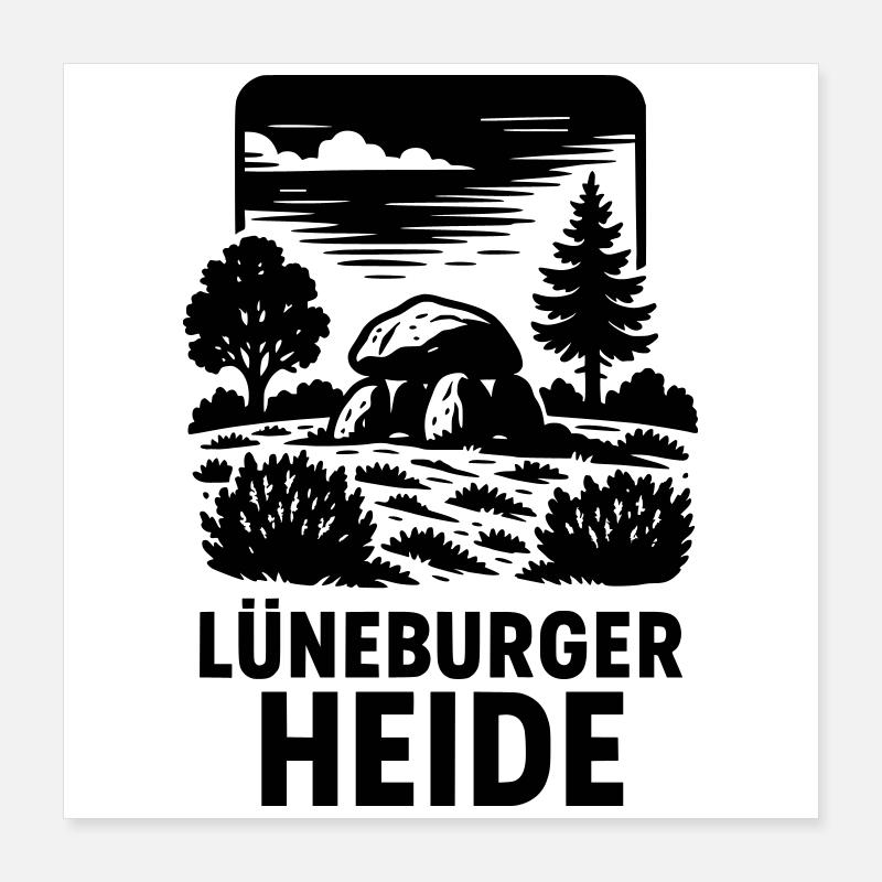 Lüneburger Heide  Poster 40x40 cm