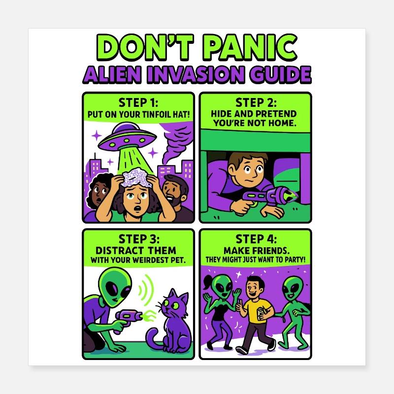 Alien Invasion Guide Poster 16" x 16" (40x40 cm)