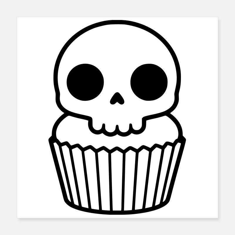 Spooky Cupcake | Halloween Skull Poster 16" x 16" (40x40 cm)